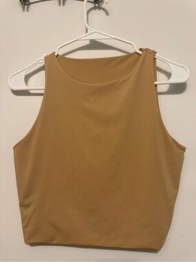 Sleeveless Crop Tank Top - Camel